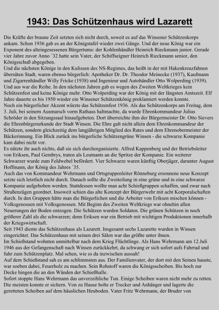 Anno 1597: Winsens Bürgerwehr - Schützenkorps Winsen von 1848 ...
