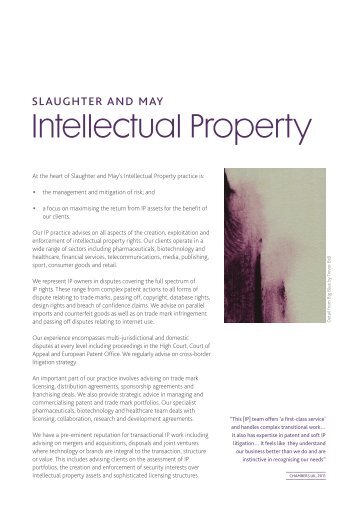 Intellectual Property brochure (PDF) - Slaughter and May