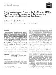 Reticulocyte Analysis Provided by the Coulter GEN.S - Carden ...