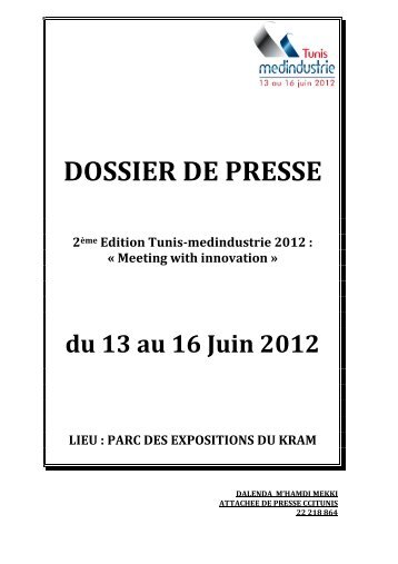 dossier de presse FRA - Tunis-Medindustrie