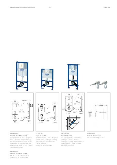 GROHE Spezialarmaturen und SanitÃ¤r Systeme