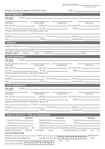 Account Opening Form-UAE New - Standard Chartered Bank