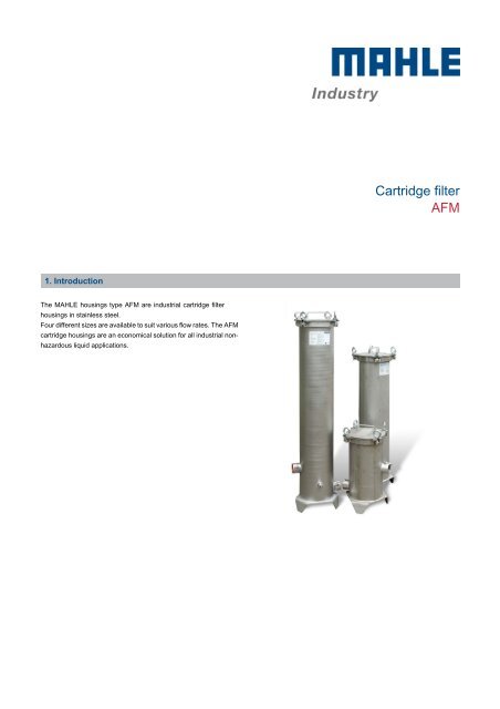 Cartridge filter AFM - MAHLE Industry - Filtration