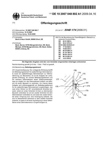 Offenlegungsschrift - Deutsches Patentdokumente - www.Patent-De ...