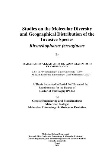 Studies on the Molecular Diversity and Geographical Distribution of ...