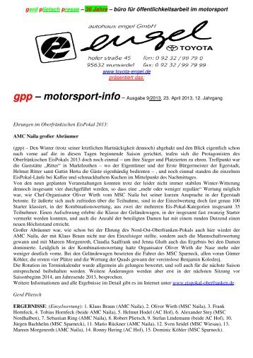 motorsport-info - gerd plietsch presse