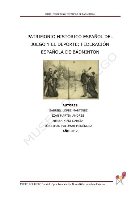 federación española de bádminton - Museo del Juego
