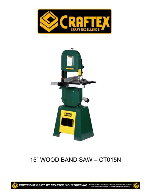 15â WOOD BAND SAW â CT015N - Busy Bee Tools