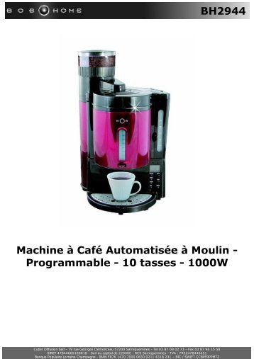 BH2944 Machine Ã  CafÃ© AutomatisÃ©e Ã  Moulin ... - BOB HOME