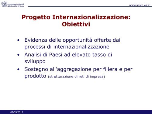 Progetto Internazionalizzazione