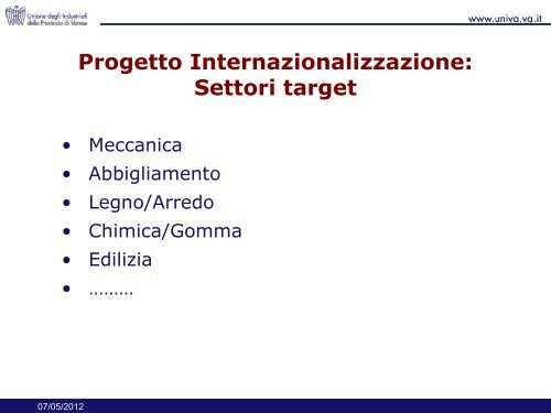 Progetto Internazionalizzazione