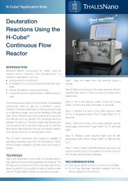 Deuteration Reactions Using the  H-Cube ... - ThalesNano