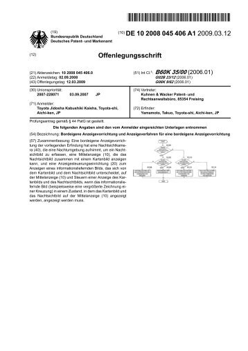 Offenlegungsschrift - Deutsches Patentdokumente - www.Patent-De ...