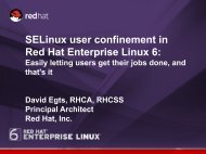 Confining Users with SELinux in Red Hat Enterprise Linux 6 - Mil-OSS