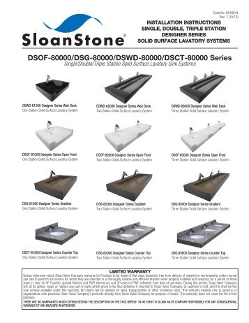 DSOF-80000 Series - Sloan Valve Company