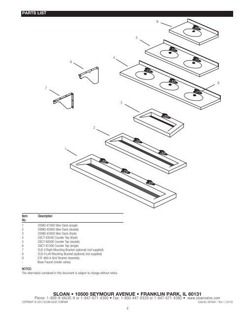 DSOF-80000 Series - Sloan Valve Company