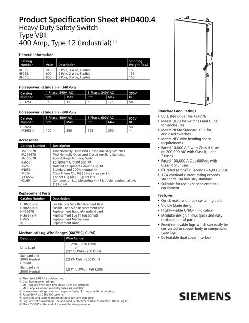Product Specification Sheet #HD30.2 Heavy Duty ... - C & E Sales, Inc.