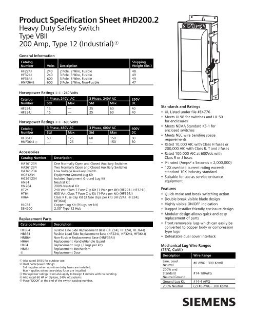 Product Specification Sheet #HD30.2 Heavy Duty ... - C & E Sales, Inc.