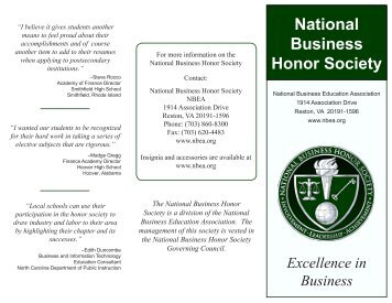 National Business Honor Society - Hoover City Schools