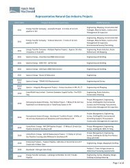 Representative Natural Gas Industry Projects - Hatch Mott MacDonald