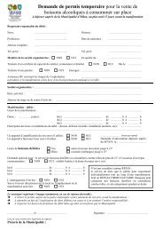 Demande de permis temporaire pour la vente de boissons ...