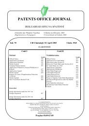 PATENTS OFFICE JOURNAL - Irish Patents Office