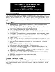 Senior B&G Job description - Facilities Management - University of ...