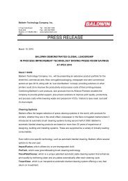 PRESS RELEASE - Baldwin Technology Company, Inc.