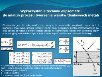 Elipsometyczna ocena formowania cienkich warstw