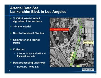 Arterial Data Set Lankershim Blvd. in Los Angeles - Traffic Signal ...