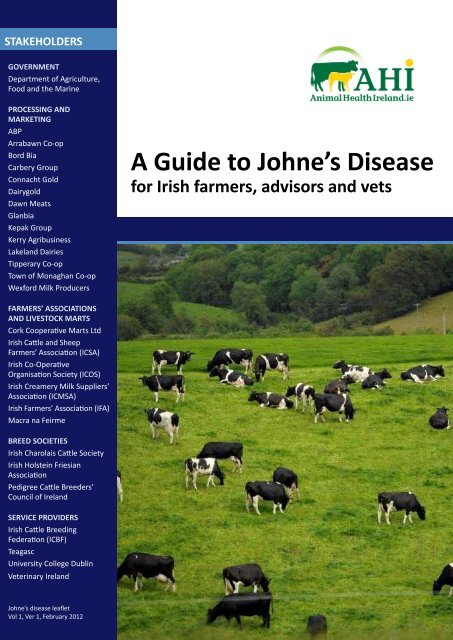 A Guide to Johne's Disease - Animal Health Ireland A Guide to Johne's Disease - Animal Health Ireland