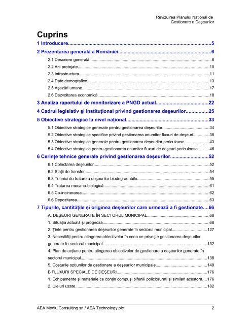 Revizuirea Planului Naţional de Gestionare a Deşeurilor - Asociatia ...