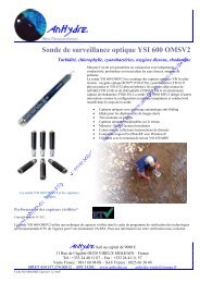 Sonde de surveillance optique YSI 600 OMSV2 - Anhydre