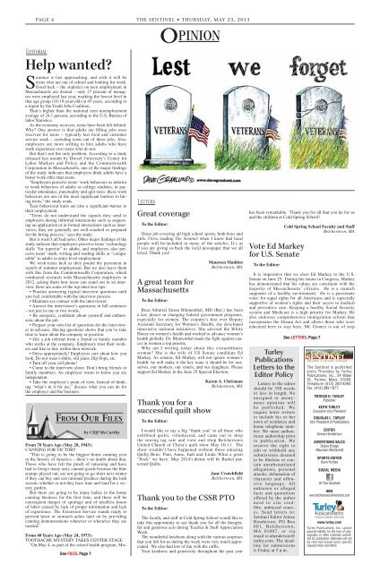 May 23, 2013 PDF Edition - The Sentinel