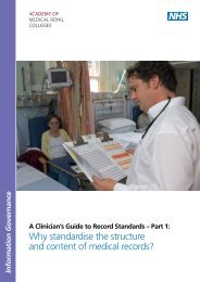 A clinician's guide to record standards â Part 1 - The Royal College ...