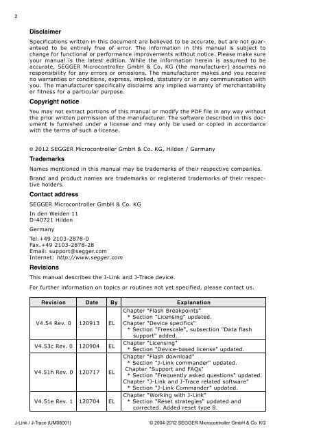 J-Link / J-Trace User Guide (UM08001) - SEGGER Microcontroller