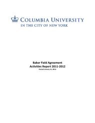 Baker Field Agreement Activities Report 2011-2012 - Columbia ...