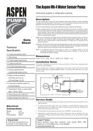 Fiche technique pdf - Aspen pumps