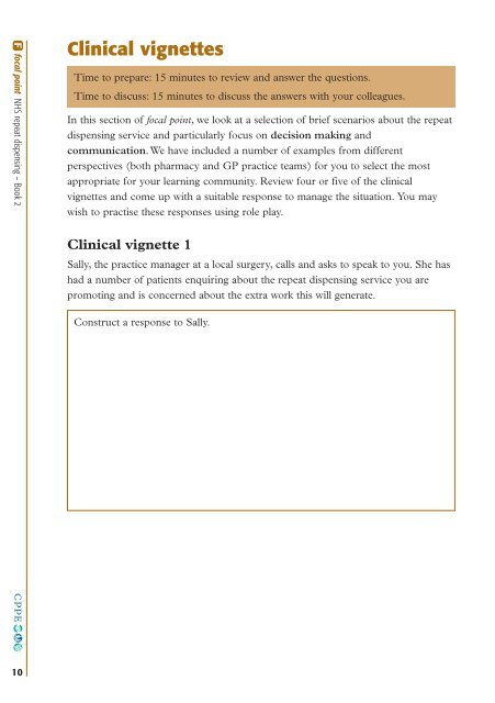 NHS REPEAT DISPENSING - CPPE