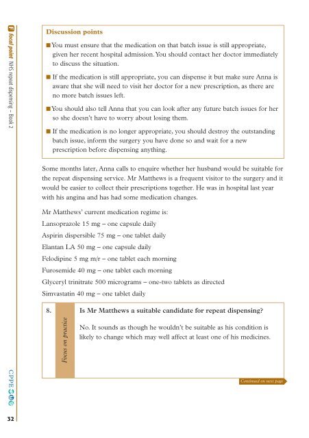 NHS REPEAT DISPENSING - CPPE