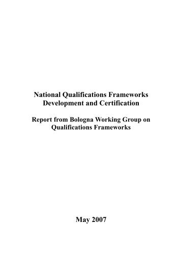 National Qualifications Frameworks Development and Certification ...
