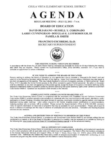 Agenda 071211 - Chula Vista Elementary School District