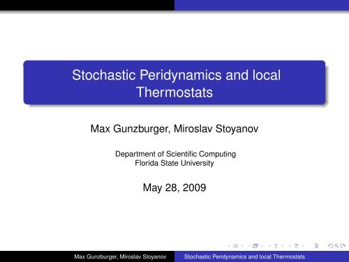 Stochastic Peridynamics and local Thermostats - ICMS