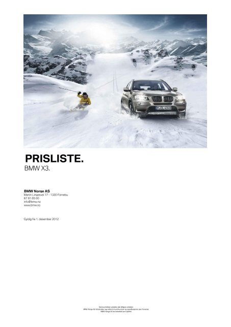 Prislister - BMW