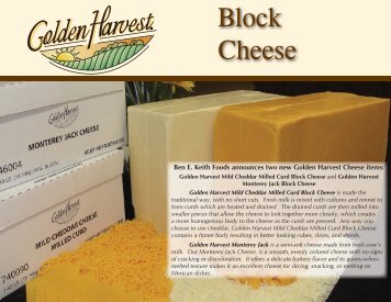 Golden Harvest Block Cheese POS - Ben E. Keith