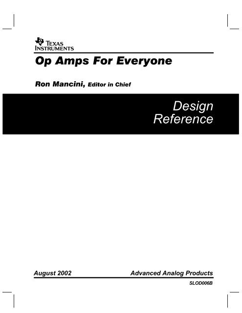 Op Amps for Everyone - The Repeater Builder's Technical ...