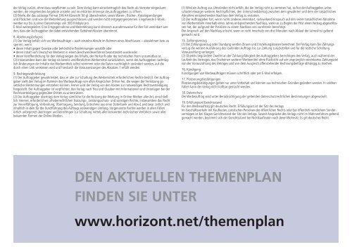 HORIZONT Media-Information 2010 - Isler Annoncen AG