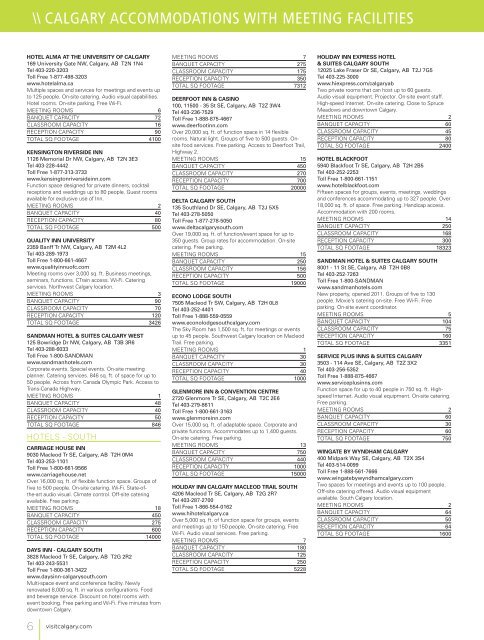 2012/2013 destination planning supplement - Tourism Calgary