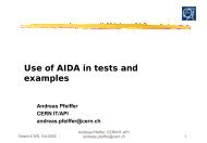Use of AIDA in tests and examples - Geant4 - Cern