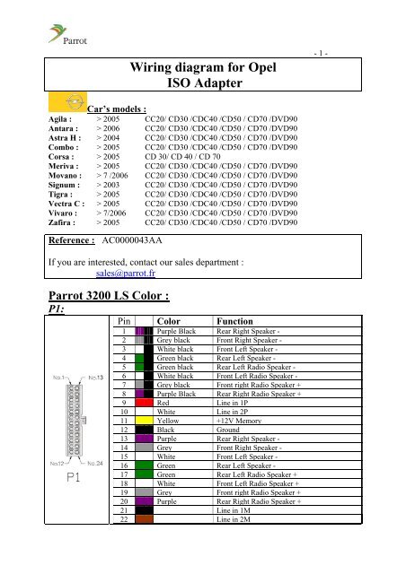 Wiring Diagram For Opel Iso Adapter, Vectra C Radio Wiring Diagram